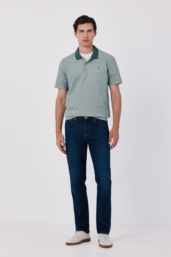 Cortefiel Polo oxford piqu&eacute; Kaki