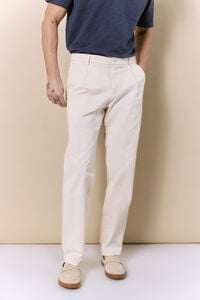 OOTO Cal&ccedil;as chino com pregas de corte regular