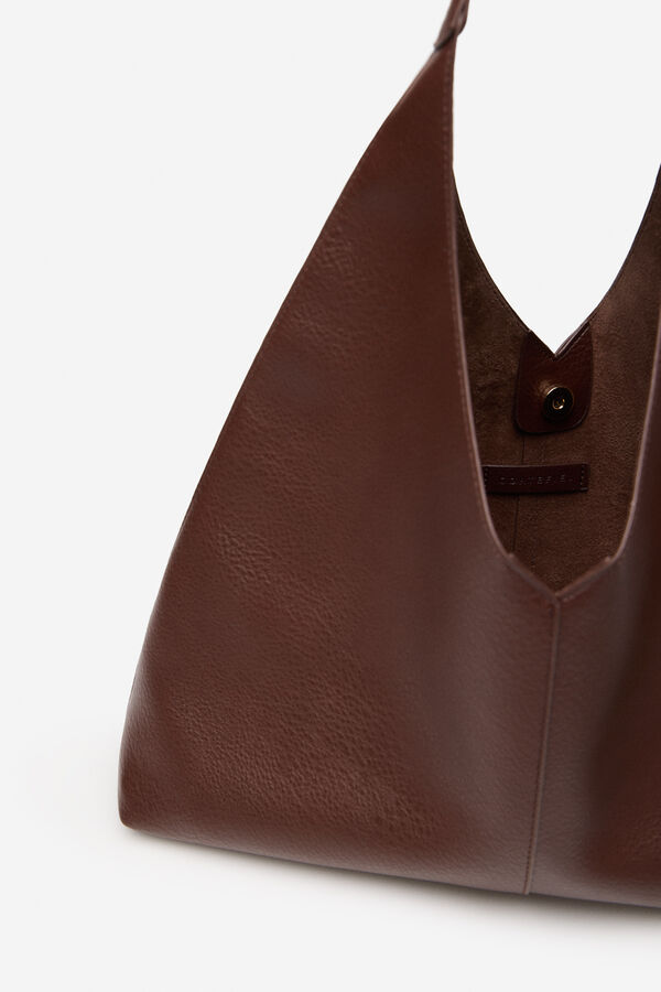 Cortefiel Slouch bag Dark brown