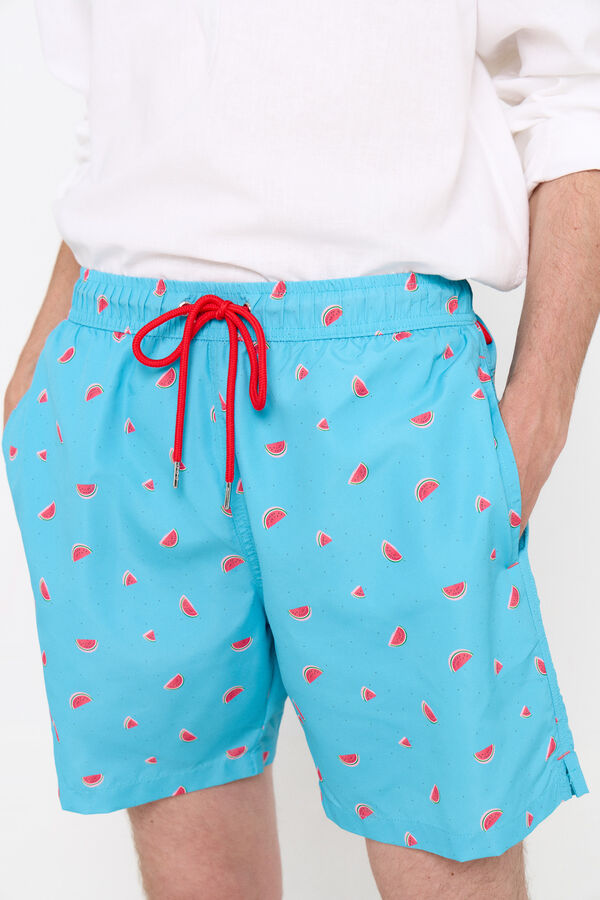 Cortefiel Watermelon print swim shorts Blue