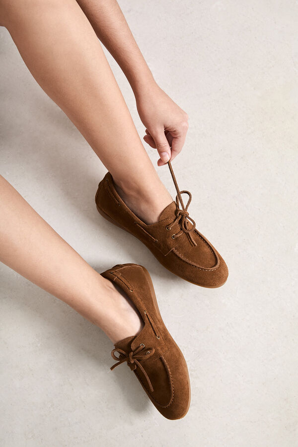 Bryan Stepwise Nautical in split leather Camel