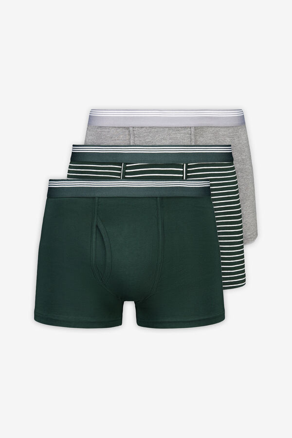Cortefiel 3-pack jersey-knit boxers Dark green