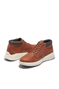 Cortefiel Leather and Gore-Tex mid-top Tobaco
