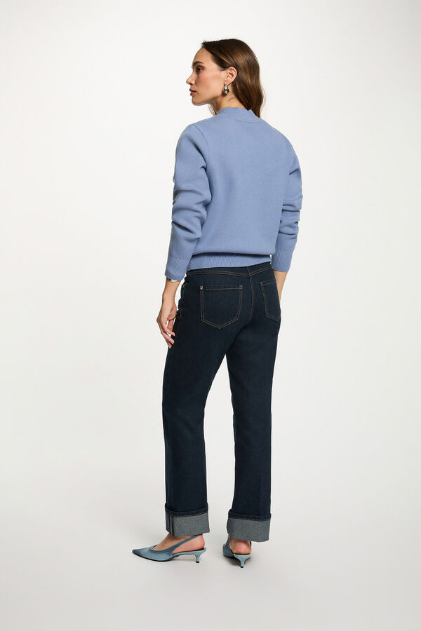 Morgan Camisola com gola de pelúcia Azul