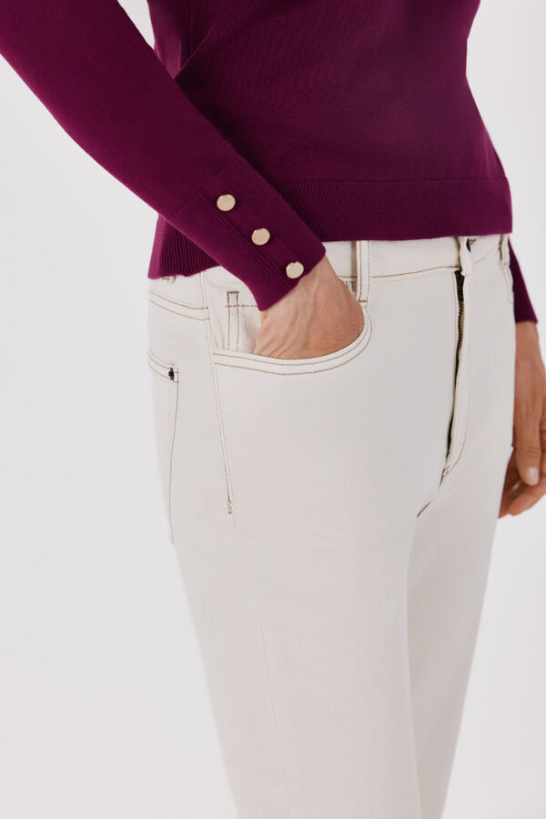 Cortefiel Round neck jumper Maroon