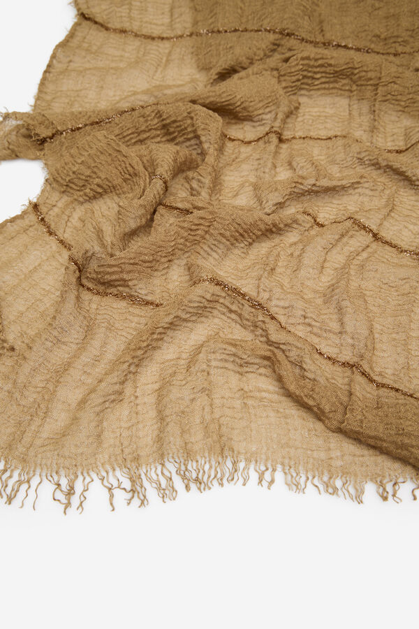 Cortefiel Lurex striped scarf Nude