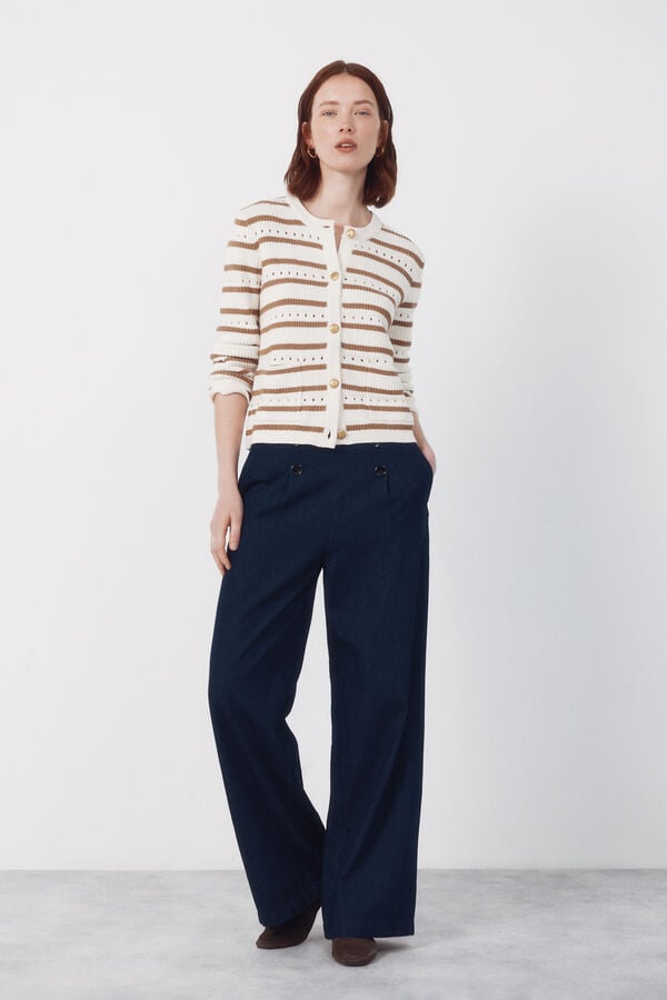 Cortefiel Short buttoned jacket Beige