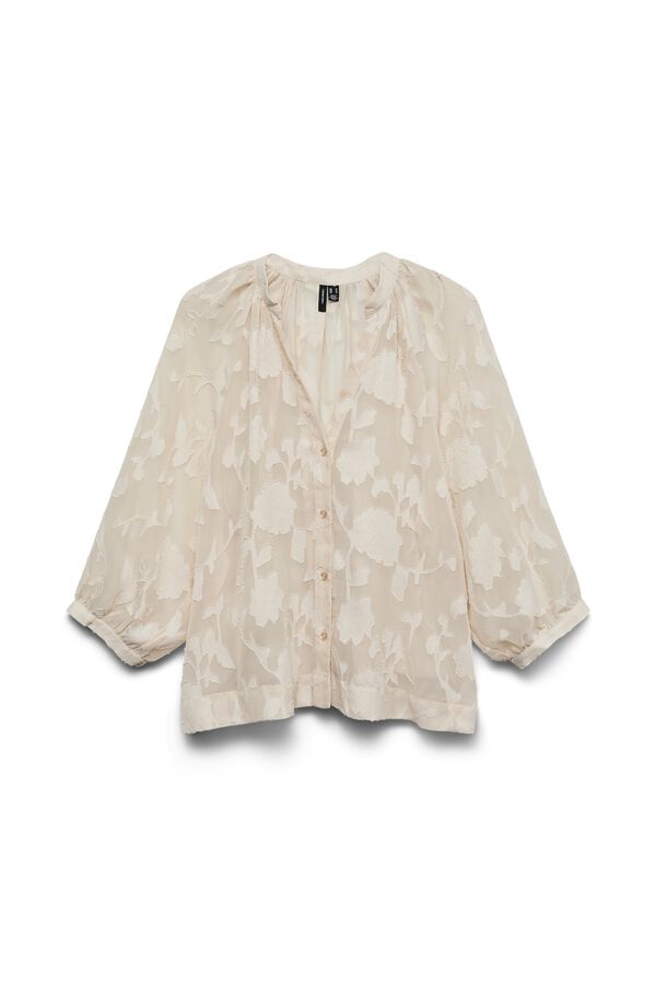 Vero Moda Blusa em tule Tostado