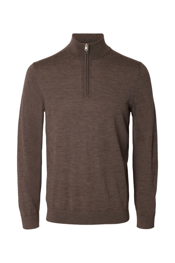 Selected Camisola gola alta Castanho