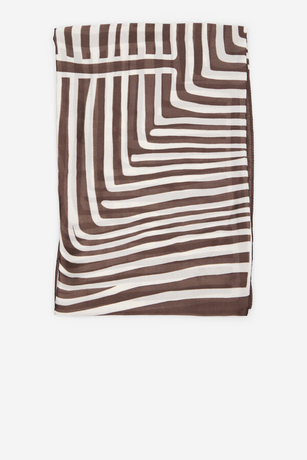 Cortefiel Pa&ntilde;uelo satinado geom&eacute;trico Negro