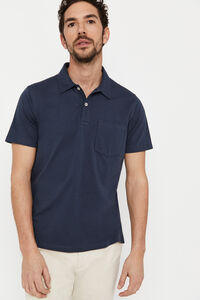 Cortefiel Lightweight polo shirt pocket Navy