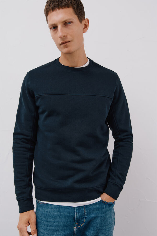 Cortefiel Crew-neck sweatshirt Navy