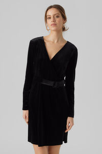 Cortefiel Short velvety dress  Black