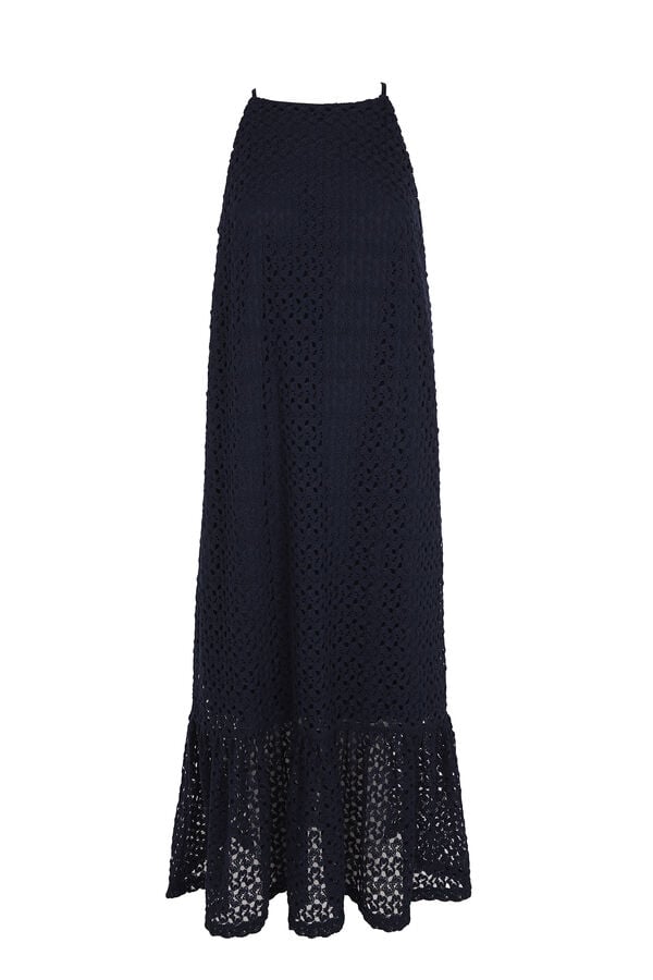 Cortefiel Vestido halter estruturado Azul