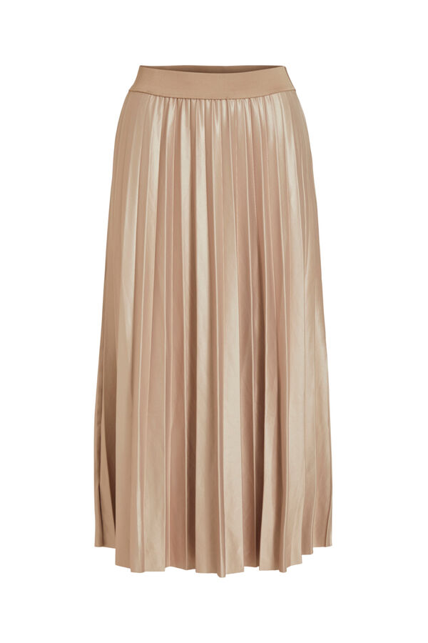 Vila Saia midi plissada Castanho
