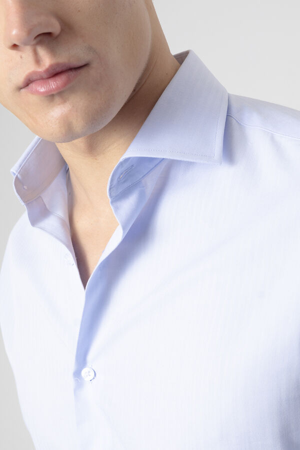 PuroEGO Camisa vestir espiga Azul