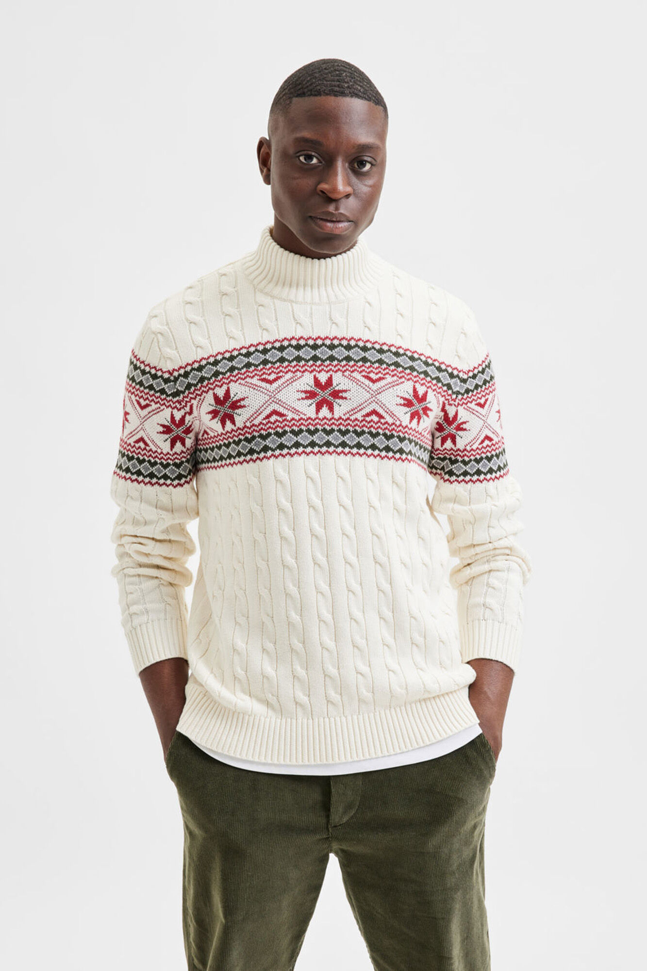 Christmas roll shop neck jumper mens