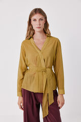 Cortefiel Blusa cruzada ligera Amarillo