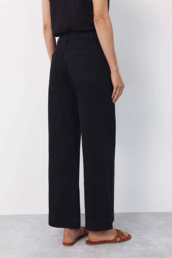 Cortefiel Piping trousers Black