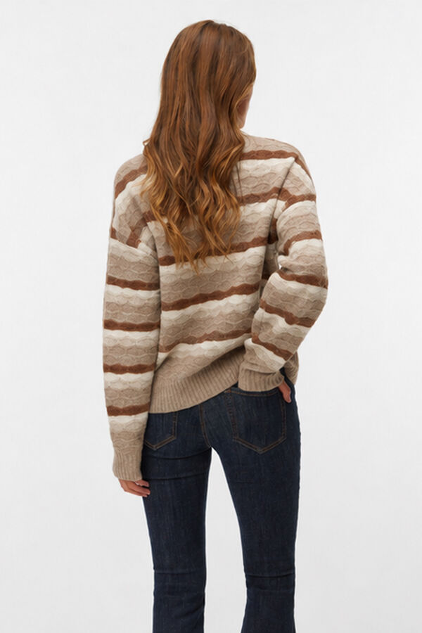 Vero Moda Camisola de riscas onduladas Castanho