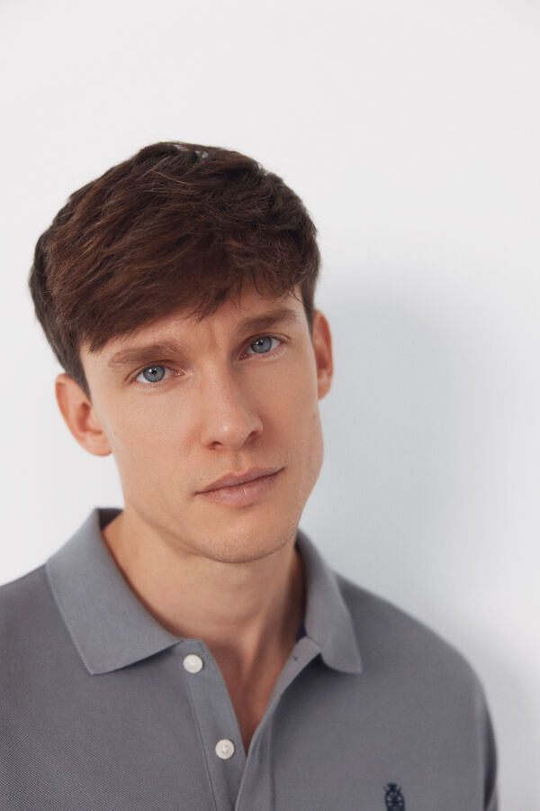 Cortefiel Basic piqué polo shirt Grey