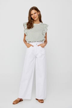Cortefiel Tweed cropped trousers White