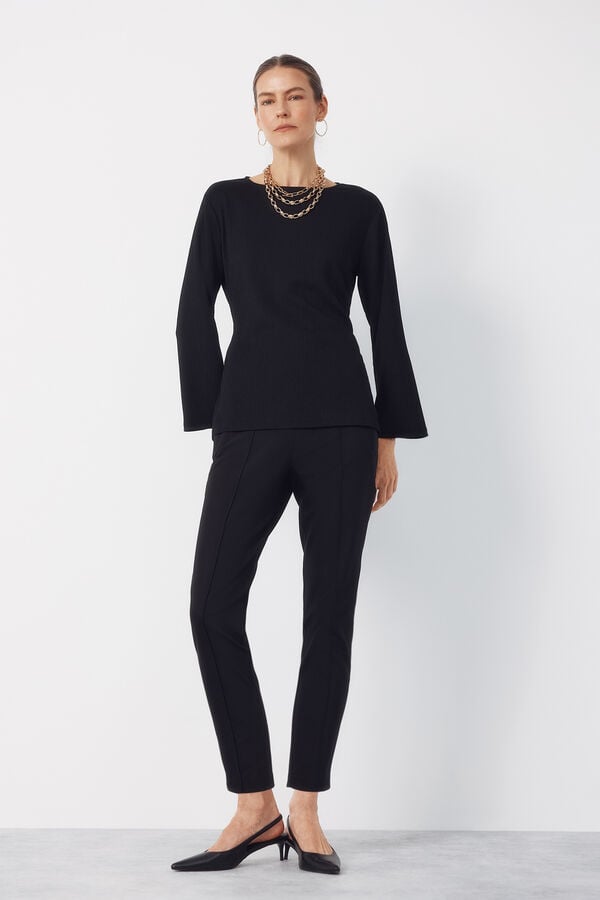 Cortefiel Front knot top Black