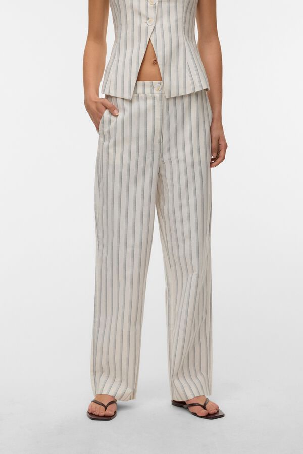 Vero Moda Cal&ccedil;a comprida estampada Branco