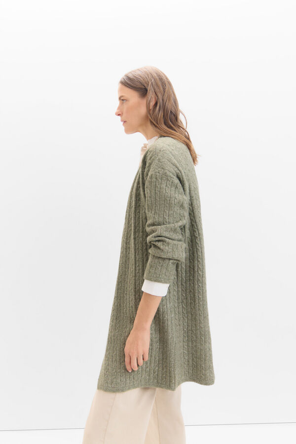 Cortefiel Cardigan oitos macio Verde