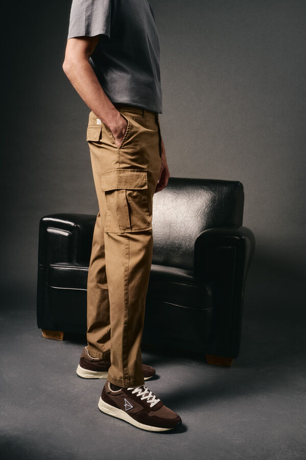 OOTO Slim fit cargo trousers Nude