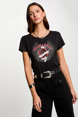 Morgan Camisola com texto Preto