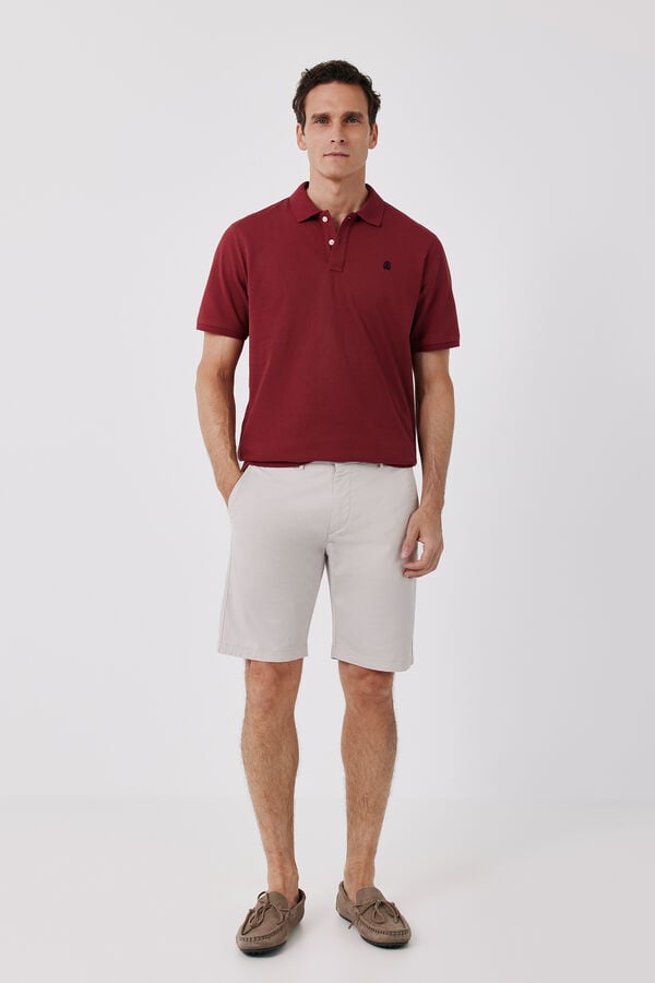 Cortefiel Polo b&aacute;sico piqu&eacute; Vino
