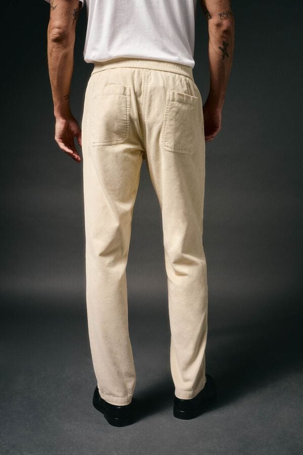 OOTO Calças de veludo veludo com elástico Tostado