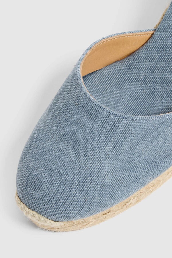 Cortefiel Carina wedge espadrille made in canvas Blue