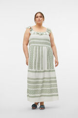 Cortefiel Plus size midi dress with wide straps  White