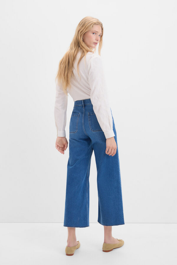 Cortefiel Marine Trousers Blue