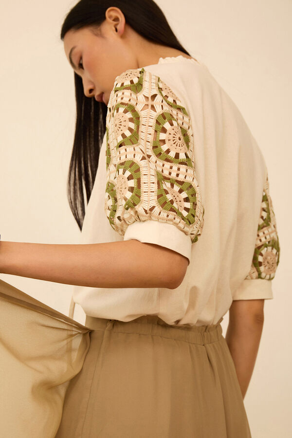 Meisie Blusa com crochet Branco