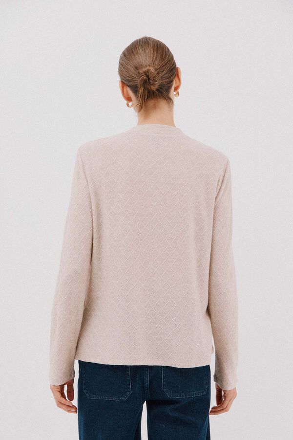 Cortefiel Top rhombus structure Beige