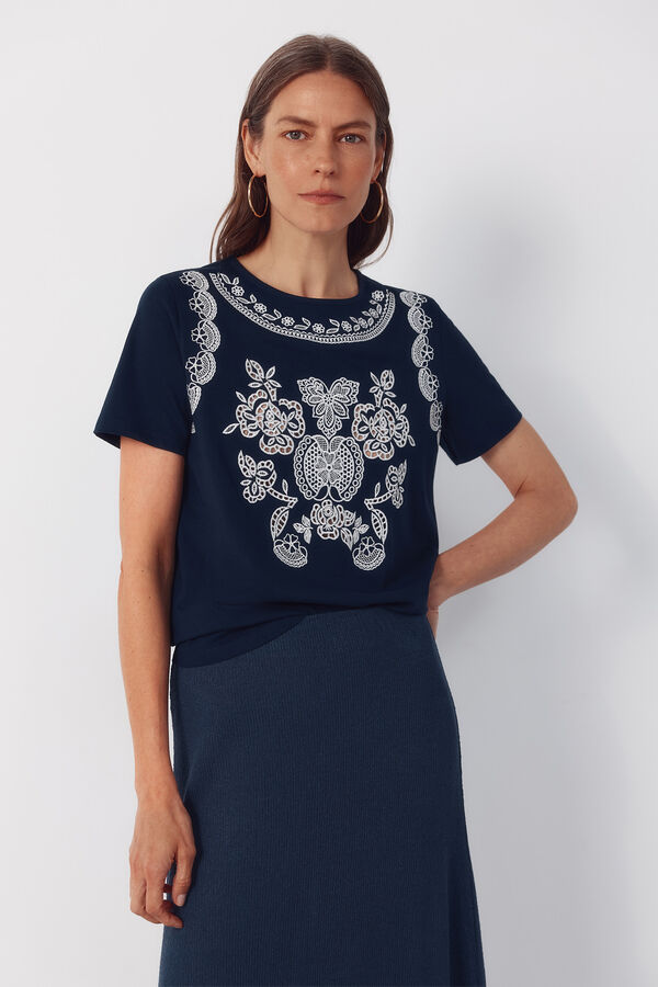 Cortefiel Printed t-shirt Blue