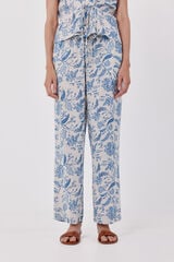 Cortefiel Pantal&oacute;n fluido estampado Estampado blanco
