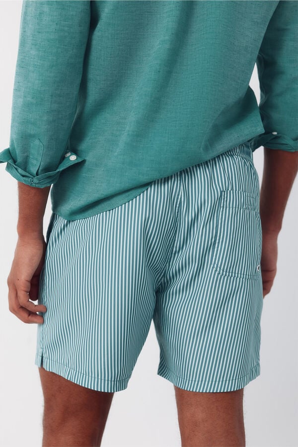 Cortefiel Striped print swimwear Green