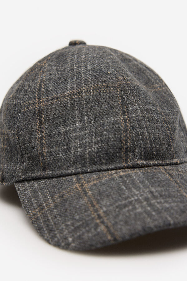 Cortefiel Checked cap Grey