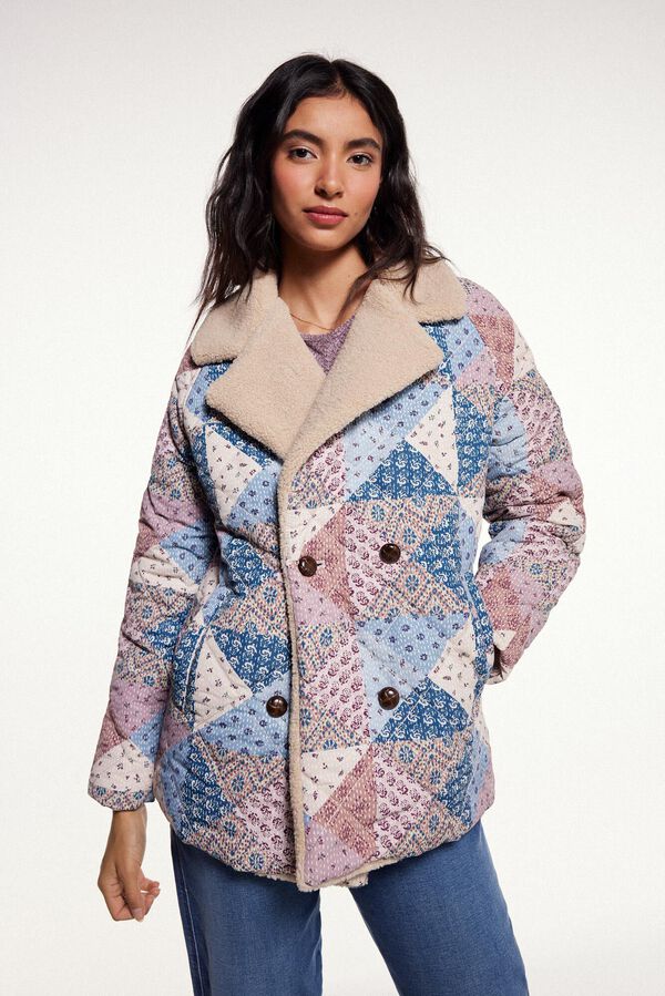 Cortefiel Faux shearling jacket Multicolour