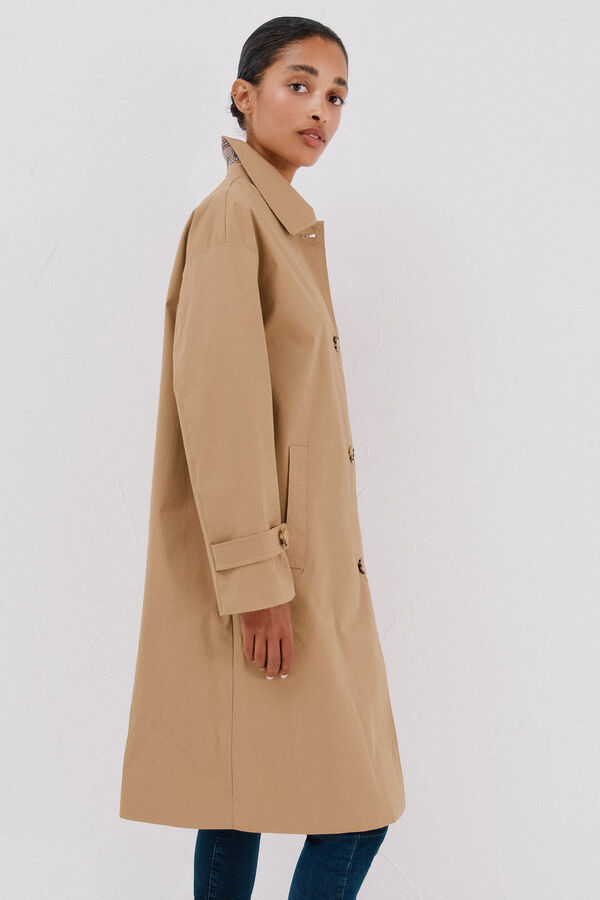 Cortefiel Long trench coat Beige
