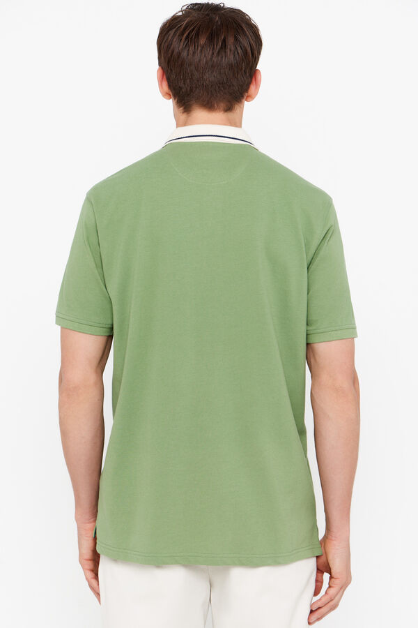 Cortefiel Polo shirt with contrast collar Green