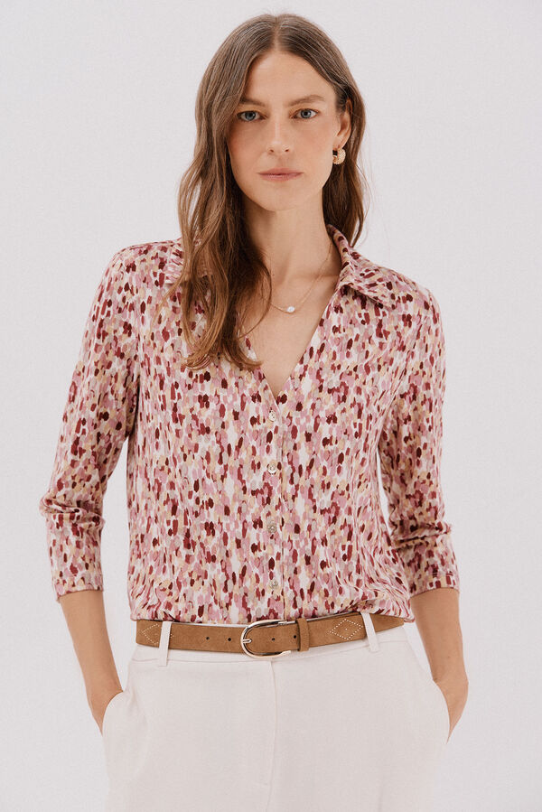 Cortefiel Elastic buttons shirt Multicolour