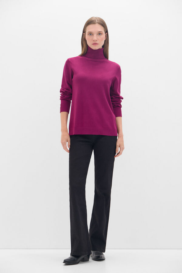 Cortefiel Polo neck jumper Purple