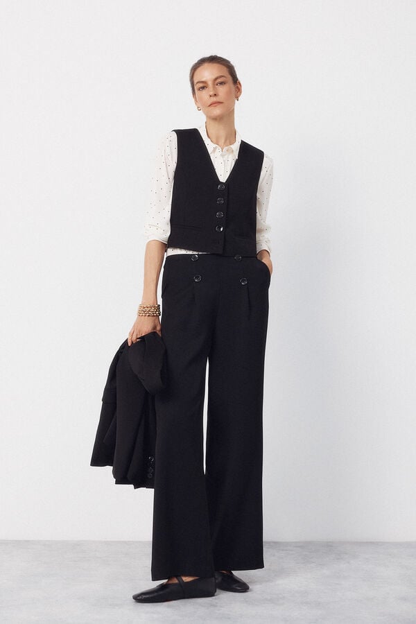 Cortefiel Waistcoat Black