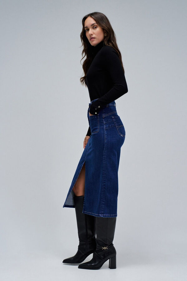 Salsa Jeans Saia midi push-in saia Azul