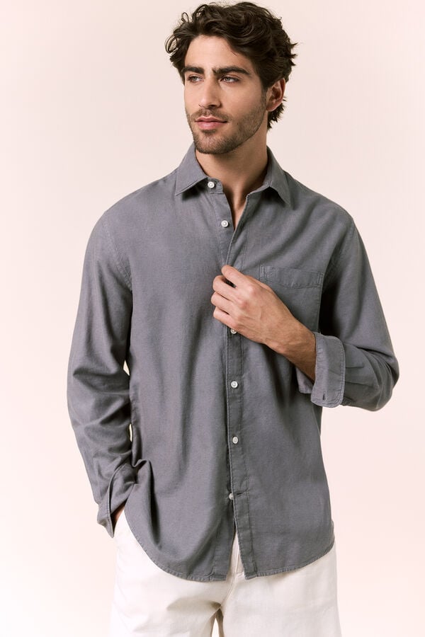 OOTO Plain fluid shirt Grey